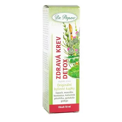 Zdravá krev detox, originální bylinné kapky, 50 ml Dr. Popov