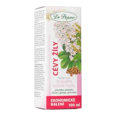 Cévy – žíly, originální bylinné kapky, 100 ml Dr. Popov