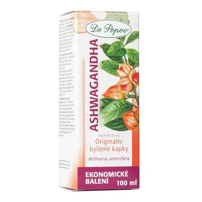 Ashwagandha , originální bylinné kapky, 100 ml Dr. Popov