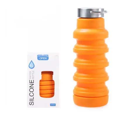 Skládací silikonová láhev 550 ml - Oranžová