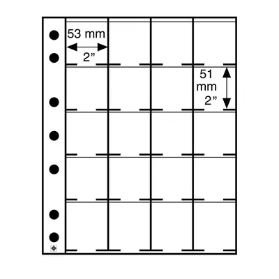 Průhledné albové listy (5 ks) - GRANDE 20 okének na mince