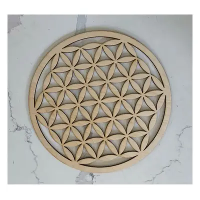 Dřevěný ornament 15 cm - Mandala - Květ života