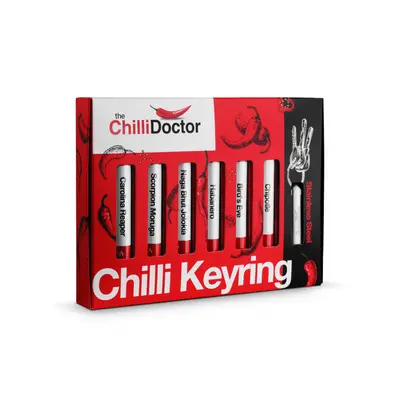 The Chilli Doctor - Chilli box s nerezovou klíčenkou 6 x 9 g