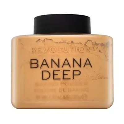 Makeup Revolution Baking Powder Banana Deep pudr pro sjednocenou a rozjasněnou pleť 32 g