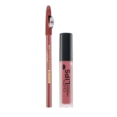 Eveline OH! My Velvet Lips Matt Lip Kit sada na rty pro matný efekt 03 Rose Nude 4,5 ml