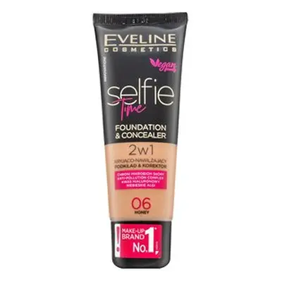 Eveline Selfie Time 2in1 Foundation & Concealer dlouhotrvající make-up 2v1 06 Honey 30 ml