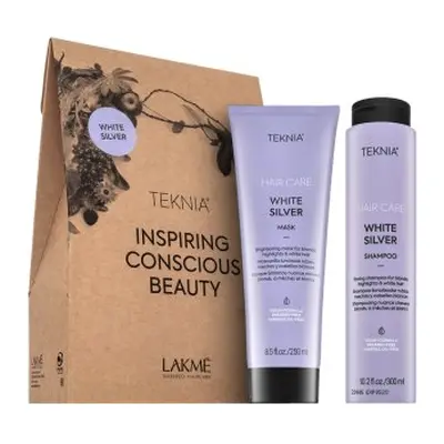 Lakmé Teknia White Silver Pack šampon + maska pro platinově blond a šedivé vlasy 300 ml + 250 ml