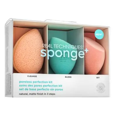 Real Techniques Sponge+ Poreless Perfection Kit 3pcs houbička na make-up