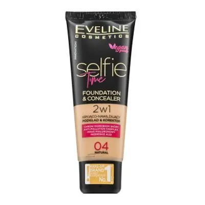 Eveline Selfie Time 2in1 Foundation & Concealer dlouhotrvající make-up 2v1 04 Natural 30 ml