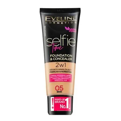 Eveline Selfie Time 2in1 Foundation & Concealer dlouhotrvající make-up 2v1 05 Beige 30 ml