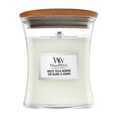 Woodwick White Tea & Jasmine vonná svíčka 85 g