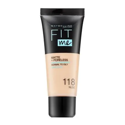 Maybelline Fit Me! Foundation Matte + Poreless tekutý make-up s matujícím účinkem 118 Nude 30 ml