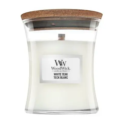 Woodwick White Teak vonná svíčka 85 g