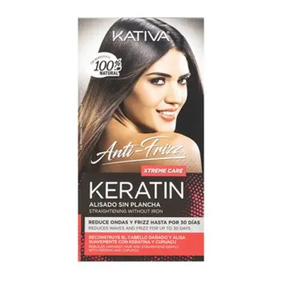 Kativa Anti-Frizz Straightening Without Iron sada s keratinem pro narovnání vlasů bez žehličky n