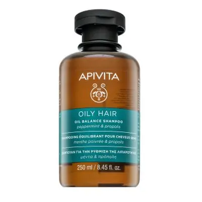 Apivita Oil Balance Shampoo hloubkově čistící šampon pro mastnou pokožku hlavy 250 ml