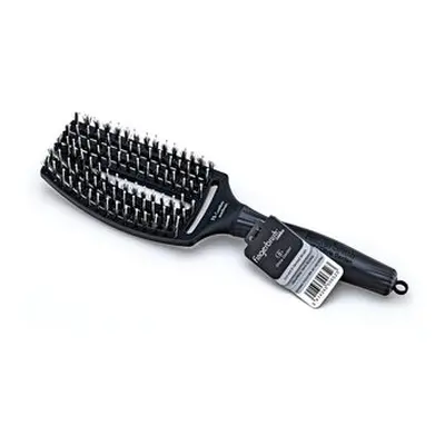 Olivia Garden Fingerbrush Combo Medium Black kartáč na vlasy s nylonovými a kančími štětinami