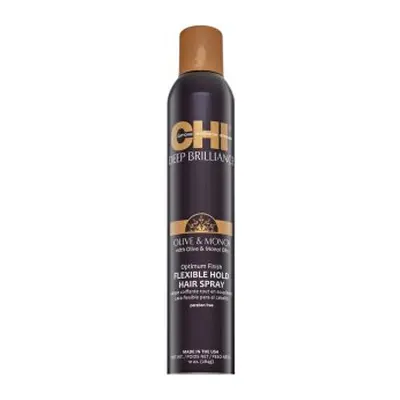 CHI Deep Brilliance Olive & Monoi Flexible Hold Hair Spray vyživující lak na vlasy pro všechny t