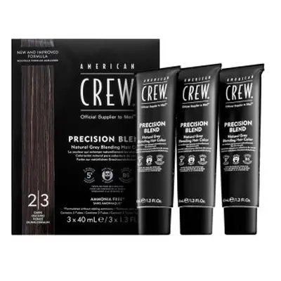 American Crew Precision Blend Natural Gray Coverage barva na vlasy pro muže Dark 3 x 40 ml