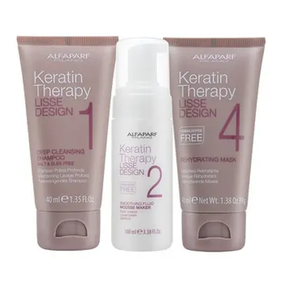 Alfaparf Milano Lisse Design Keratin Therapy sada pro narovnání vlasů 40 ml + 100 ml + 40 ml