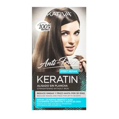 Kativa Anti-Frizz Straightening Without Iron sada s keratinem pro narovnání vlasů bez žehličky n