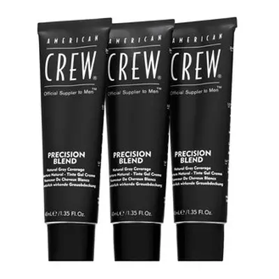 American Crew Precision Blend Natural Gray Coverage barva na vlasy pro muže Medium Ash 5-6 3 x 4