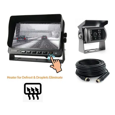 Kamerový couvací set - zadní DEFROST HD kamera s ohřevem do -40°C + 18 IR LED + 7" Monitor