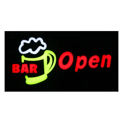 Reklamní LED panel s popisem "BAR Open" 43 cm x 23 cm