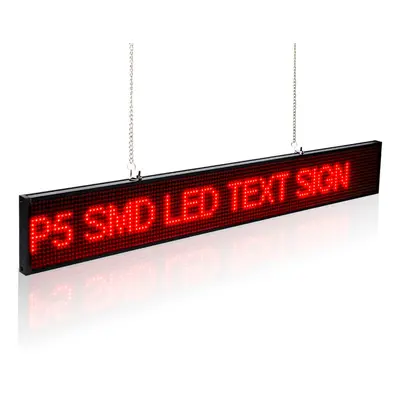 Textová led tabula s podporou iOS a Android 66 cm x 9,6 cm - červená