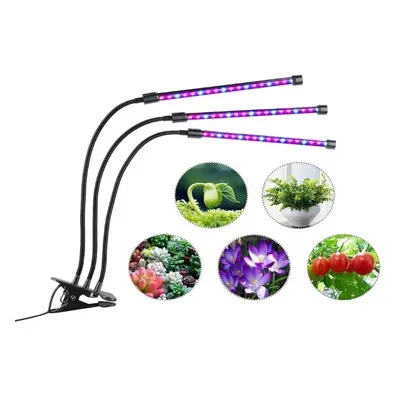 LED Grow lampa s trojitou hlavicí pro podporu růstu 27W (9x3W)