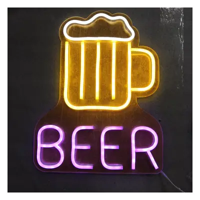 LED informační nápis BEER (Pohár piva)