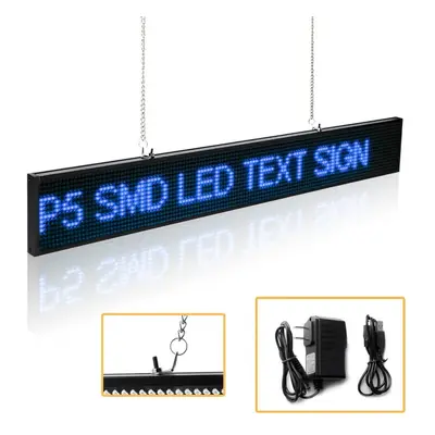 Textové led tabule s podporou WIFI - modrá 82 cm x 9,6 cm