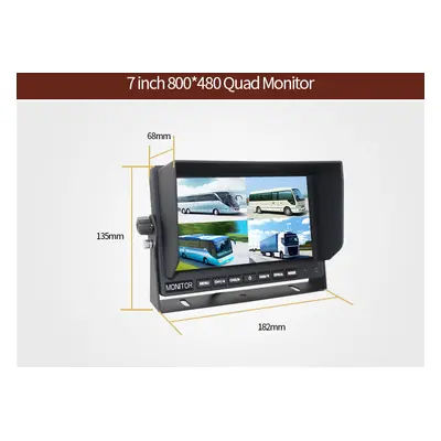 VGA Parkovací systém 7 "LCD monitor + 4x voděodolná couvací kamera s úhlem snímání 150 °