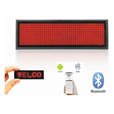 Jmenovka LED programovatelná přes Smartphone (Bluetooth) - červená 9,3 cm x 3,0 cm