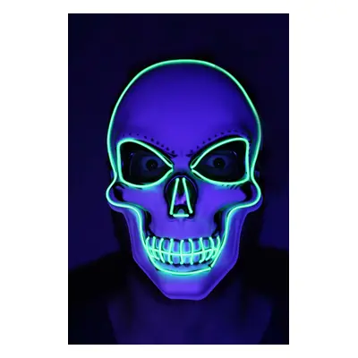 LED maska na obličej SKULL - zelená