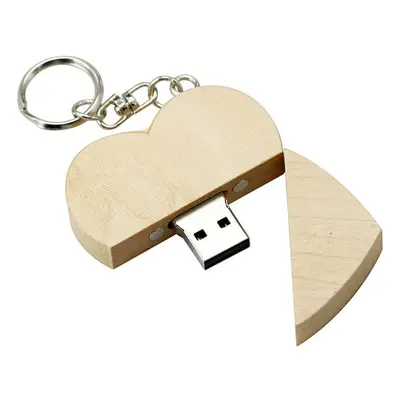 USB Flash Disk ve tvaru dřevěného srdce