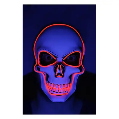 LED blikající maska na obličej SKULL - červená