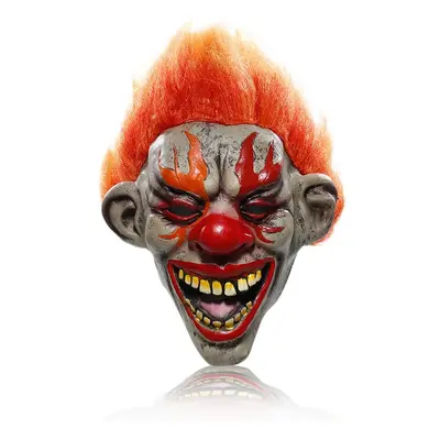 FIRE EVIL CLOWN - hororová maska ​​na obličej - pro děti i dospělé na Halloween či karneval