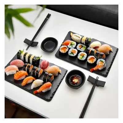 Sushi set pro přípravu (výrobu) sushi - Kit pro 2 osoby (misky + talíře + hůlky)