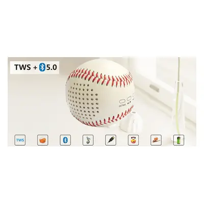 Mini bluetooth reproduktor k mobilu - baseball míč 2x3W