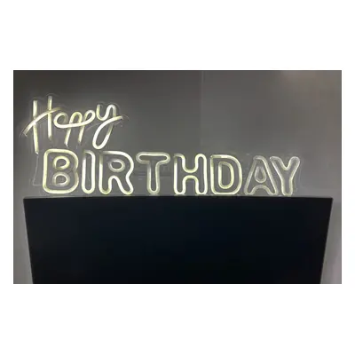 Happy BIRTHDAY - LED nápis svítící Neon na zeď visící