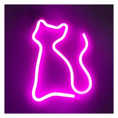 Logo Kočka - LED svítící neon dekorace na zeď