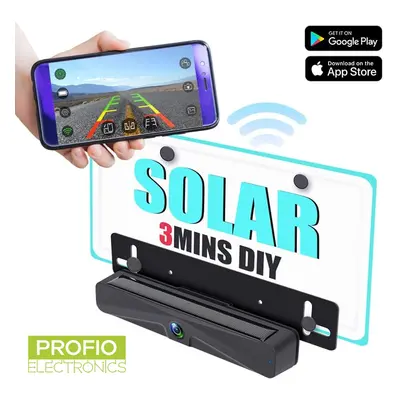 Bezdrátová couvací kamera Solární s FULL HD na SPZ pro mobil (iOS, Android)