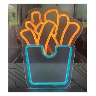 Hranolky - Fast food - LED neon reklama logo na zeď