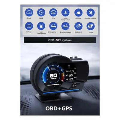 HUD Displej do auta (OBD + GPS) - Akcelerometr 9 druhů zobrazení displeje