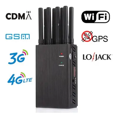 Rušička signálu mobilního GSM či Wifi 8 anténová - jammer na blokování 4G/3G/2G/5G+ Wifi