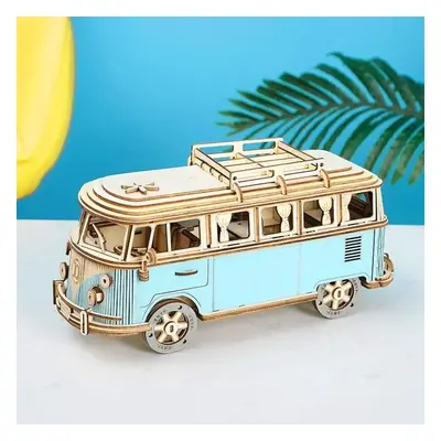 Dřevěný skládací model - 3D dřevěné puzzle Retro auto - Volkswagen VW T1