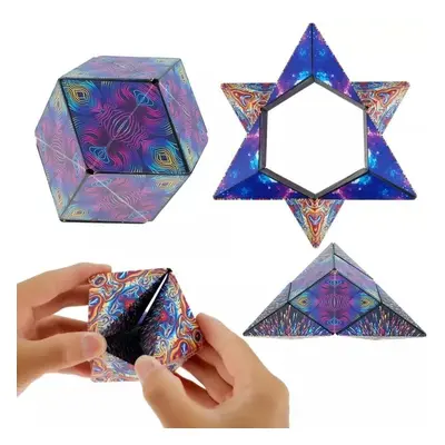 3D magická antistresová kostka 70 tvarů - 3D puzzle kostka puzzle