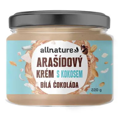 Allnature Arašídový krém s bílou čokoládou a kokosem 220 g