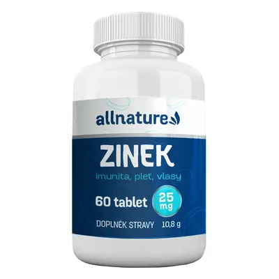 Allnature Zinek - 25 mg - 60 tbl.