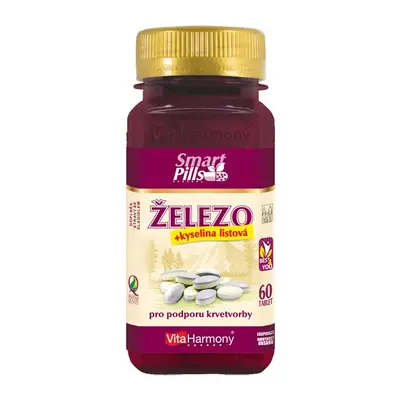 VitaHarmony Železo + kyselina listová + vitamin C - 60 tablet